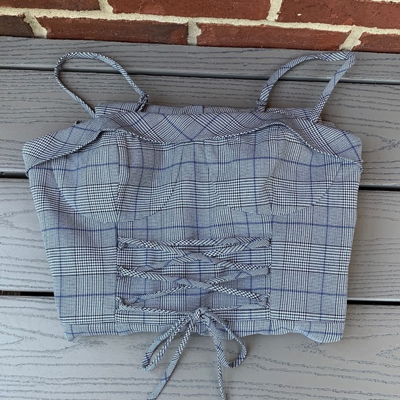 Reformation Cameran Gray Plaid Jumpsuit